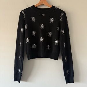 Lurking Class Sketchy Tank Black Spider Sweater Womens Small Grunge Punk Skater
